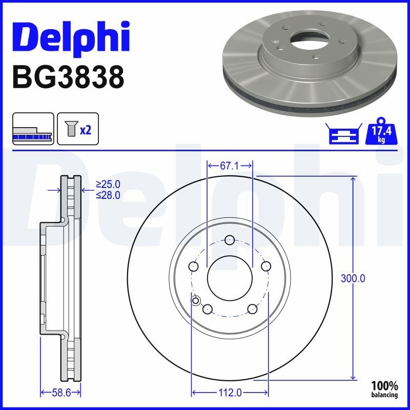 DELPHI Brake disc MERCEDES-BENZ BG3838 4474210512,447421051207,6394210012 Brake rotor,Brake discs,Brake rotors 6394210212,6394210312,A4474210512