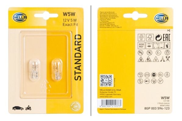 HELLA Light Bulbs VW,AUDI,MERCEDES-BENZ 8GP 003 594-123 07119978373,71199978373,978373 Bulb, parklight 9978373,02157650,1354854,3907271M1,D45081300