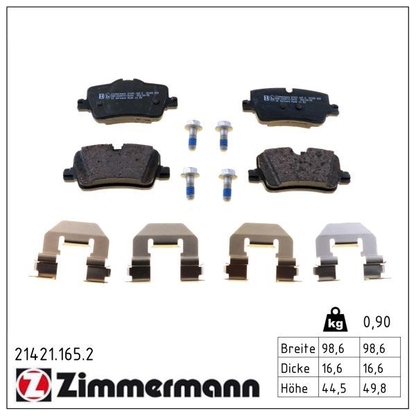 ZIMMERMANN Brake pad set prepared for wear indicator 21421.165.2 Brake pads,Brake pad set, disc brake BMW,3 Touring (G21),3 Limousine (G20)