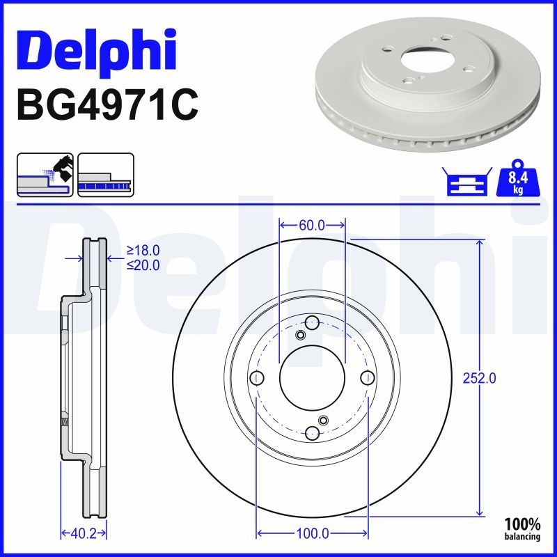 DELPHI Brake disc Vented BG4971C Brake rotor,Brake discs SUZUKI,SWIFT IV (FZ, NZ),SWIFT V (AZ),Baleno II Schrägheck (FW, EW)