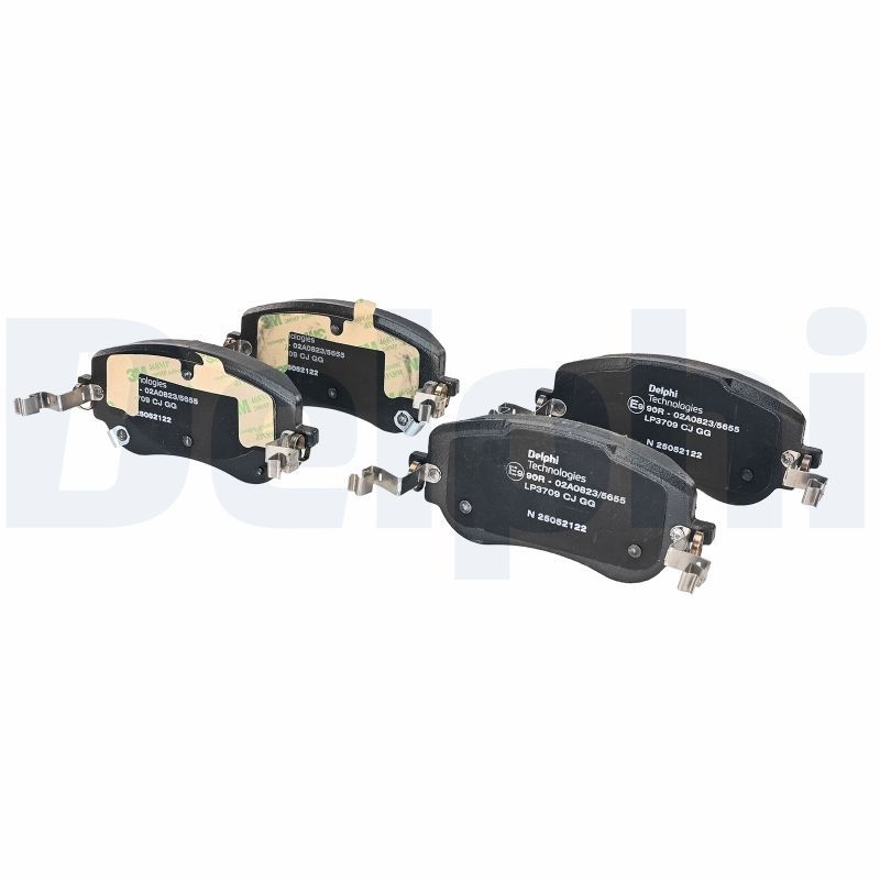 DELPHI Brake pad set with acoustic wear warning LP3709 Brake pads,Brake pad set, disc brake FIAT,500 (312),TIPO Schrägheck (356_),TIPO Kombi (356_)