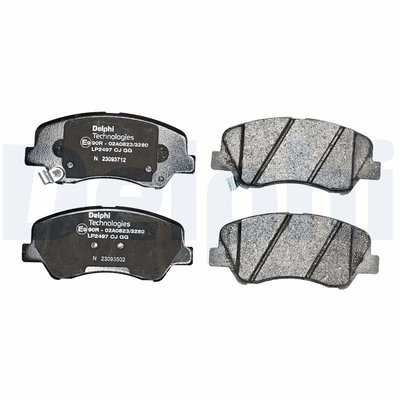 DELPHI Brake pad set with acoustic wear warning LP2497 Brake pads,Brake pad set, disc brake HYUNDAI,KIA,i20 Schrägheck (GB, IB),i20 ACTIVE (GB)