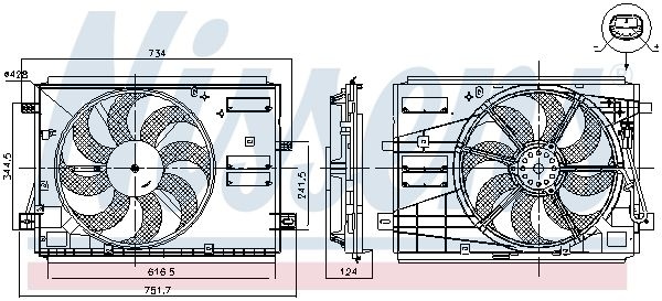 NISSENS Cooling Fan OPEL,FIAT,PEUGEOT 85973 9806313880,9832930080,9832930080 Radiator Fan,Fan, radiator 3639412,9806313880,9806313880,9832930080