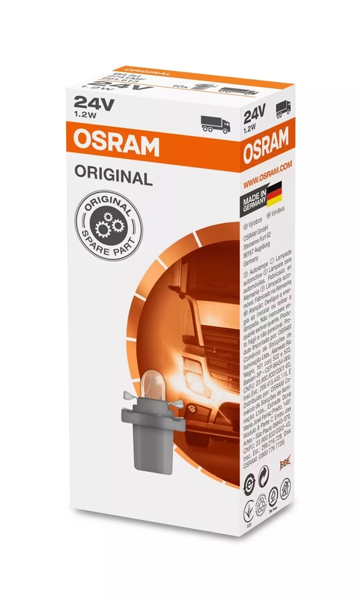 OSRAM Light Bulbs Socket Bulb 2741MF Bulb, instrument lighting