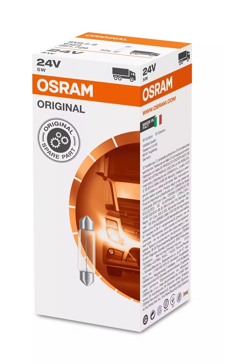 OSRAM Light Bulbs Socket Bulb 6424 Bulb, licence plate light MERCEDES-BENZ,CHEVROLET,IVECO,SPRINTER 4,6-t Kasten (906),Citaro (O 530),O309 Bus
