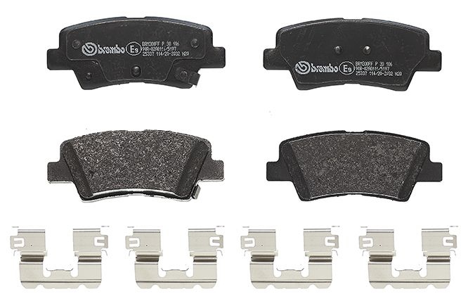 BREMBO Brake pad set PRIME LINE with acoustic wear warning P 30 106 Brake pads,Brake pad set, disc brake HYUNDAI,KIA,Kona (OS)