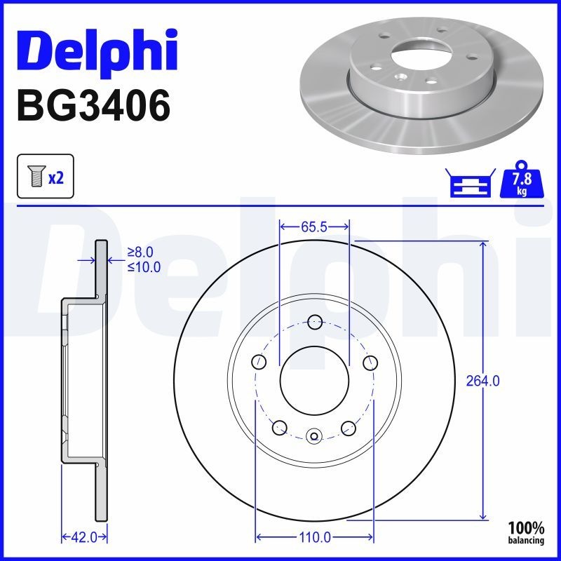 DELPHI Brake disc solid BG3406 Brake rotor,Brake discs OPEL,VAUXHALL,ZAFIRA B (A05),Corsa C Schrägheck (X01),Meriva A (X03),Astra H Schrägheck (A04)