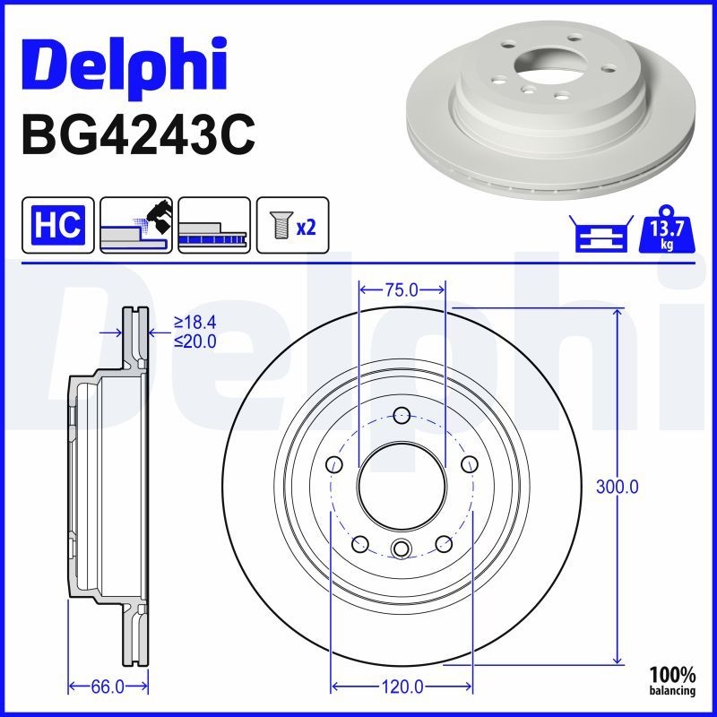 DELPHI Brake disc BMW BG4243C 34216764653,34216792229,34216855008 Brake rotor,Brake discs,Brake rotors 34216864900,34216864901,34216764653,34216792229