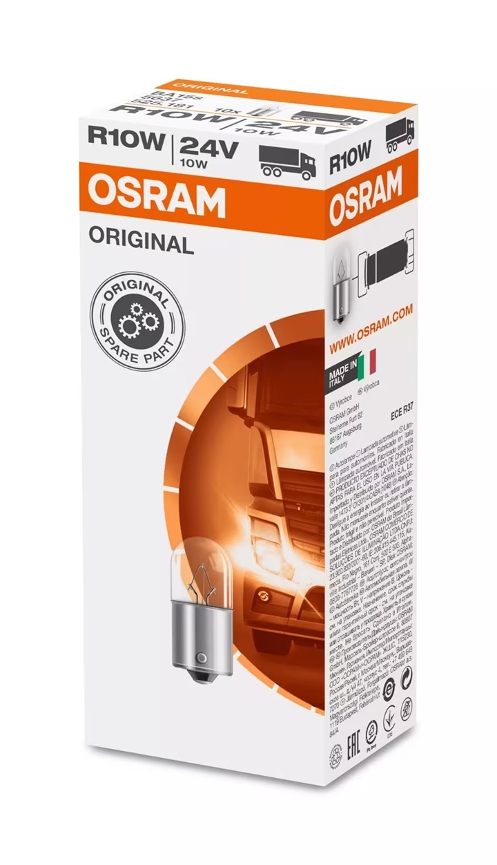 OSRAM Light Bulbs R10W 5637 Bulb, licence plate light VW,MERCEDES-BENZ,VOLVO,L 80,VARIO Kasten/Kombi,Vario Pritsche / Fahrgestell,VARIO Kipper