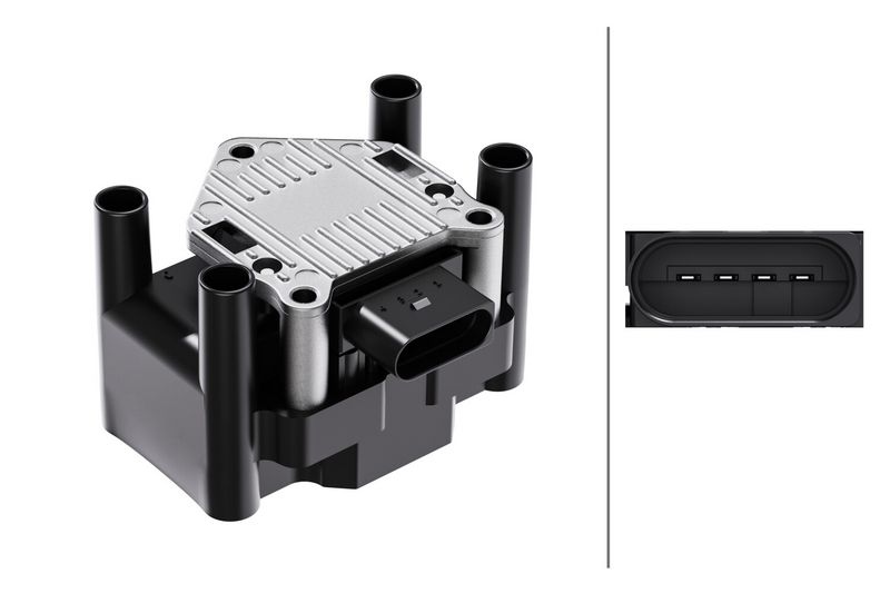HELLA Ignition coil VW,AUDI,SKODA 5DA 358 000-171 032905106,032905106B,032905106D Coil pack,Ignition coil pack,Engine coil,Engine coil pack 032905106E