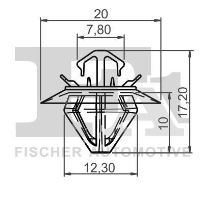 FA1 Clip, trim-/protection strip 21-40038.5  OPEL,FIAT,PEUGEOT,Zafira Life (K0),Vivaro C Kastenwagen (K0),Vivaro C Combi (K0)