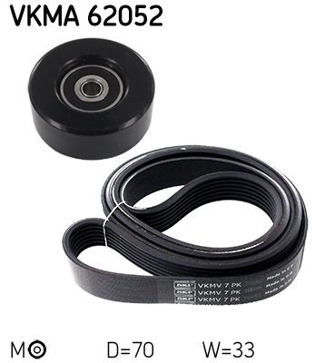 SKF V-ribbed belt set NISSAN VKMA 62052 11720JD00B,11720JD00C,119271HC0A Serpentine belt kit,Auxiliary belt kit,Poly V-belt kit,V-ribbed belt kit