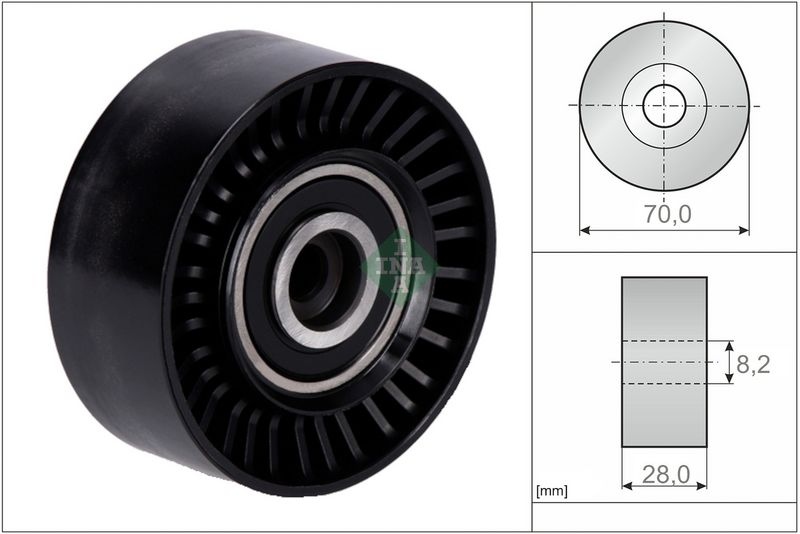 INA Idler Pulley 532 0468 10 Guide Pulley,Deflection Pulley VW,AUDI,SEAT,Transporter V Bus (7HB, 7HJ, 7EB, 7EJ, 7EF, 7EG, 7HF, 7EC),TIGUAN (5N_)