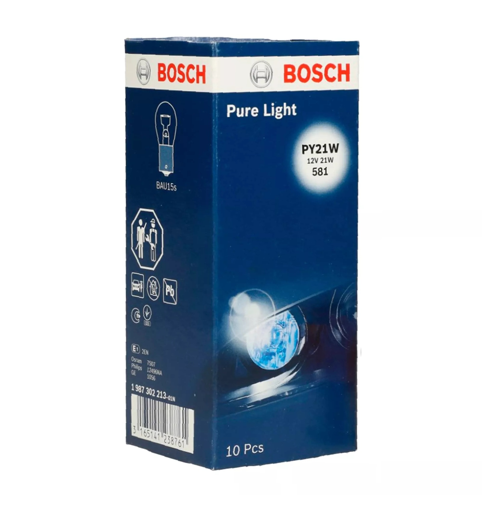 BOSCH Light Bulbs Pure Light WS PY21W 1 987 302 213 Bulb, indicator VW,AUDI,MERCEDES-BENZ,Golf IV Schrägheck (1J1),Golf V Schrägheck (1K1),POLO (9N_)
