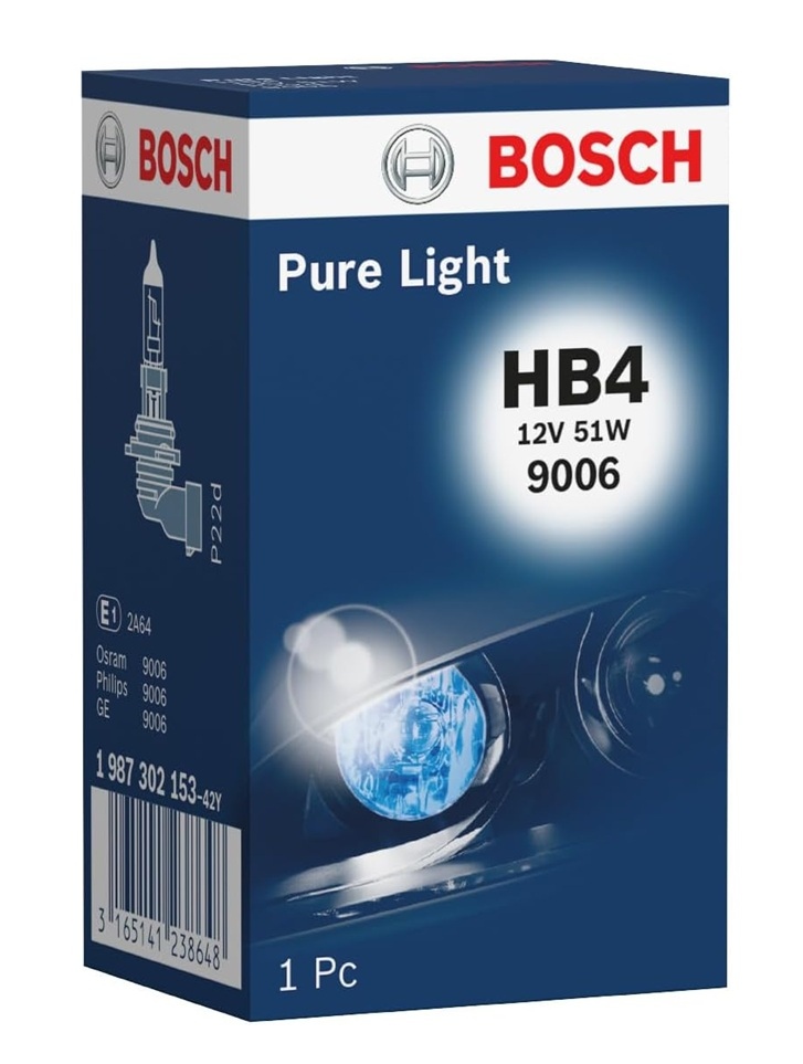 BOSCH Light Bulbs VW,MERCEDES-BENZ,OPEL 1 987 302 153 1J0411315J,N10130001,1382496 Bulb, spotlight 63121382496,63216926916,63217160786,HB4P22d