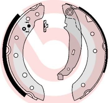 BREMBO Brake Shoes ESSENTIAL LINE with handbrake lever S 61 520 Brake Shoe Set,Brake Lining RENAULT,PEUGEOT,CITROËN,Clio III Schrägheck (BR0/1, CR0/1)