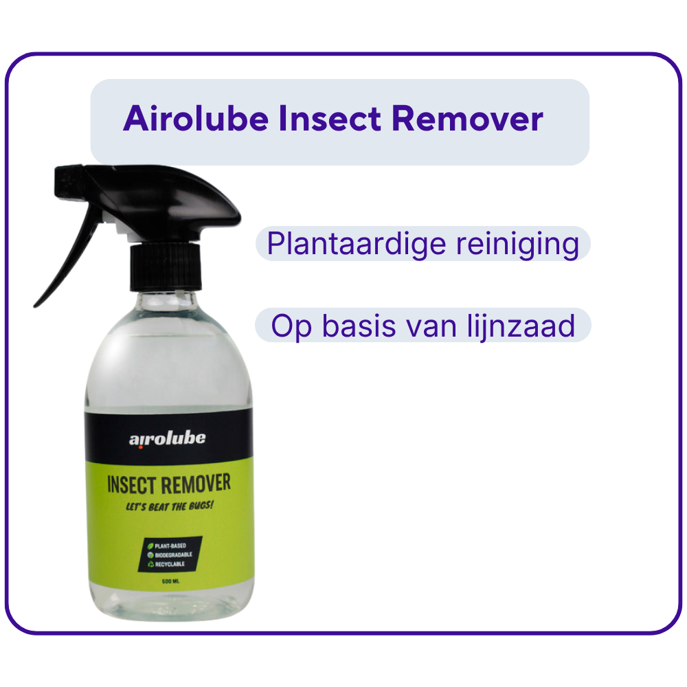 Airolube insect remover is plantaardig op basis van lijnzaad