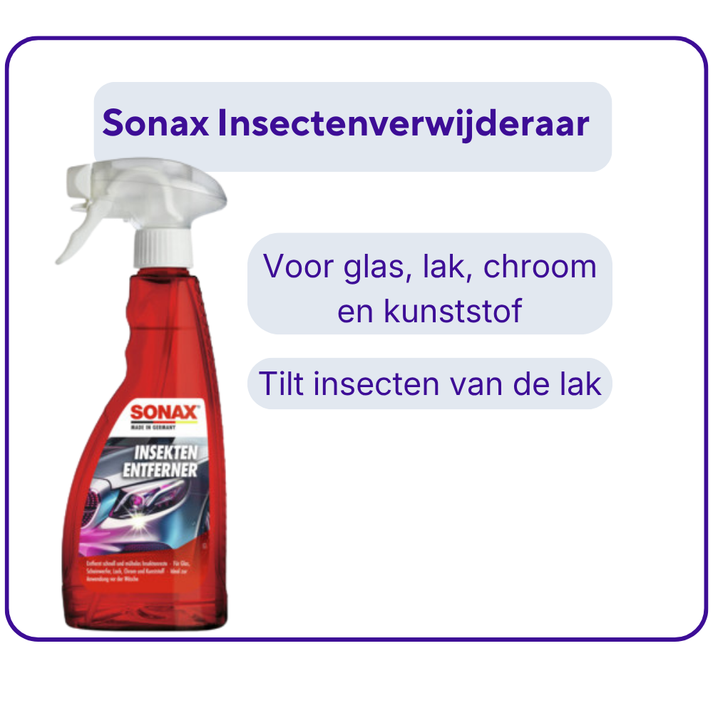 Sonax insectenverwijderaar tilt insecten van de lak en is breed inzetbaar