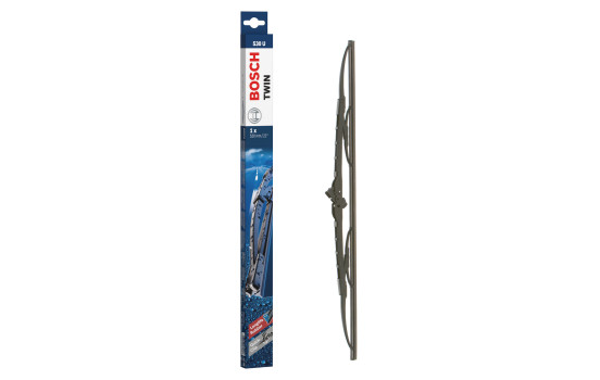 Escobilla limpiaparabrisas doble Bosch - 530U - Longitud: 530 mm - Escobilla limpiaparabrisas delantera simple