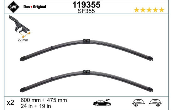 Limpiaparabrisas A3/Golf V/Caddy 119355 SWF, Imagen 3