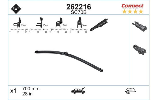 Limpiaparabrisas SC70B para BUTTERFLY de 70 cm 262.216 SWF