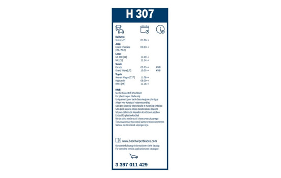 Paquete económico de escobillas limpiaparabrisas Bosch 450 + H307, Imagen 21