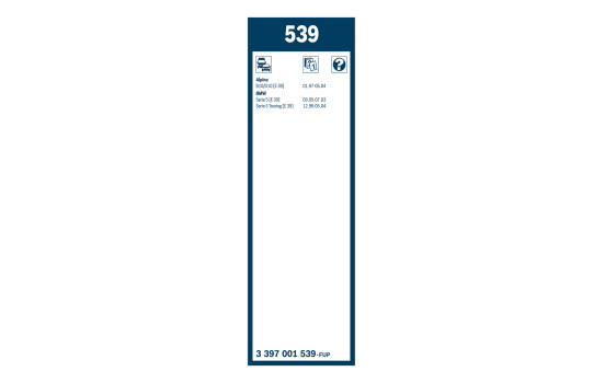 Paquete económico de escobillas limpiaparabrisas Bosch 539 + H425, Imagen 4