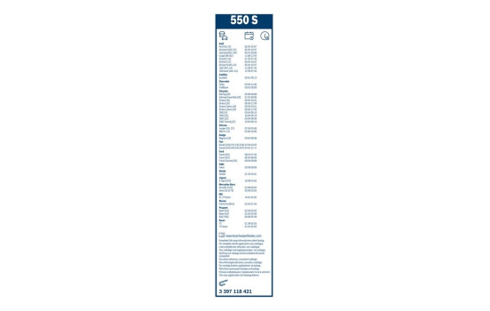 Paquete económico de escobillas limpiaparabrisas Bosch 550S + 450U, Imagen 22