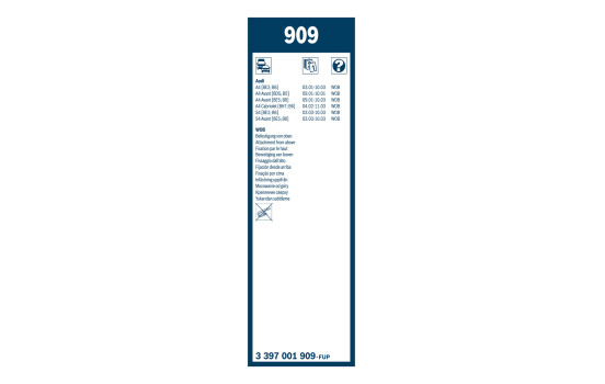 Paquete económico de escobillas limpiaparabrisas Bosch 909 + A325H, Imagen 4