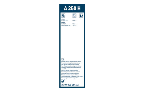 Paquete económico de escobillas limpiaparabrisas Bosch A112S + A250H, Imagen 4