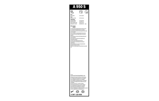 Paquete económico de escobillas limpiaparabrisas Bosch A950S + H405, Imagen 22