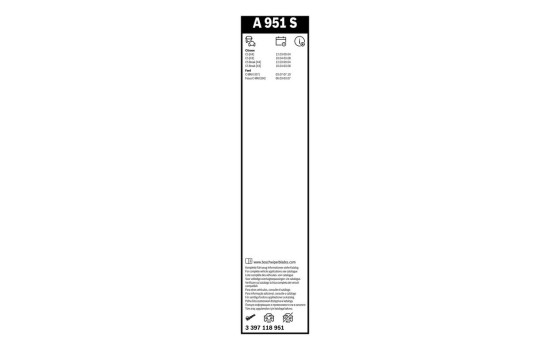 Paquete económico de escobillas limpiaparabrisas Bosch A951S + H282, Imagen 11