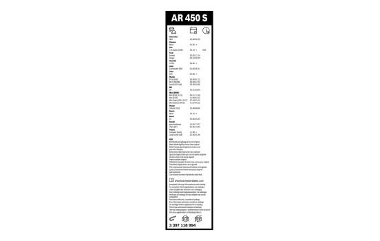 Paquete económico de escobillas limpiaparabrisas Bosch AR450S + H503, Imagen 4