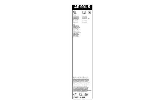 Paquete económico de escobillas limpiaparabrisas Bosch AR991S + 380U, Imagen 22