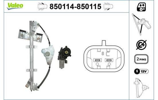 Mecanismo de control de ventana 850115 Valeo, Imagen 2