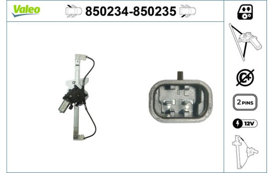 Mecanismo de control de ventana 850234 Valeo, Imagen 3