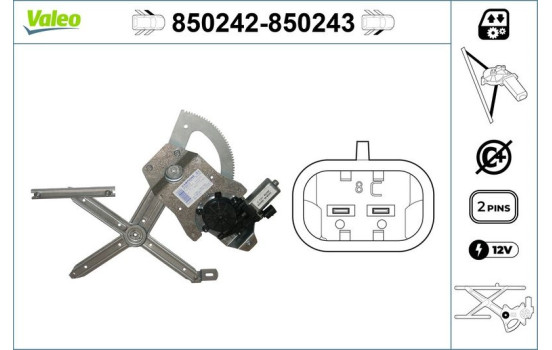 Mecanismo de control de ventana 850242 Valeo, Imagen 2