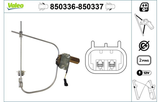 Mecanismo de control de ventana 850336 Valeo, Imagen 2