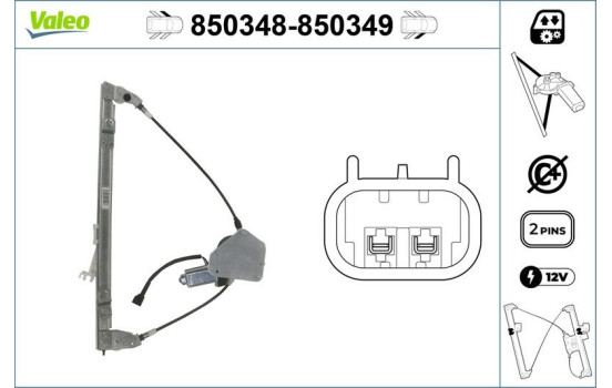 Mecanismo de control de ventana 850348 Valeo, Imagen 2