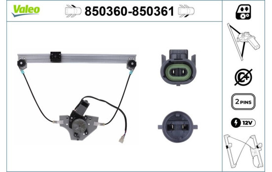 Mecanismo de control de ventana 850360 Valeo, Imagen 2