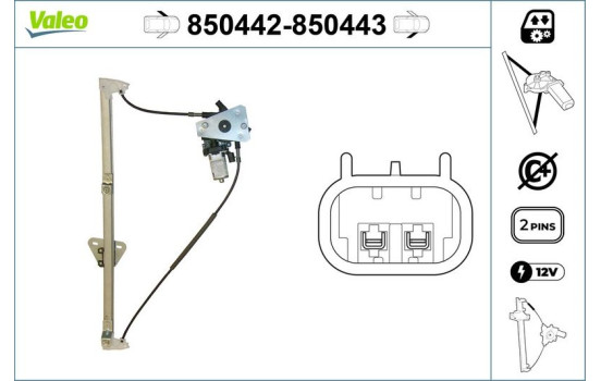 Mecanismo de control de ventana 850442 Valeo, Imagen 2