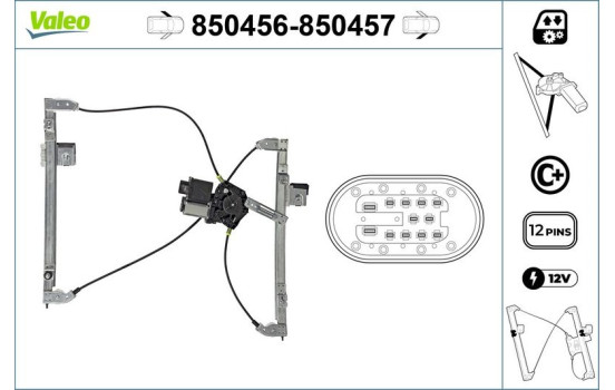 Mecanismo de control de ventana 850457 Valeo, Imagen 2