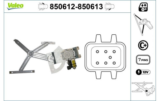 Mecanismo de control de ventana 850612 Valeo, Imagen 2
