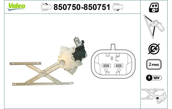 Mecanismo de control de ventana 850751 Valeo, Imagen 2