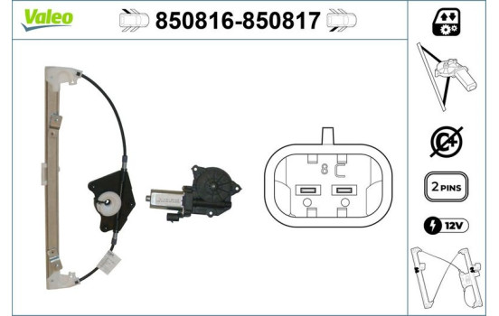 Mecanismo de control de ventana 850817 Valeo, Imagen 2
