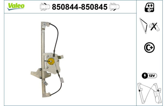 Mecanismo de control de ventana 850845 Valeo, Imagen 2