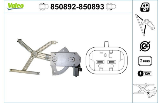 Mecanismo de control de ventana 850892 Valeo, Imagen 2
