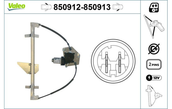 Mecanismo de control de ventana 850913 Valeo, Imagen 2
