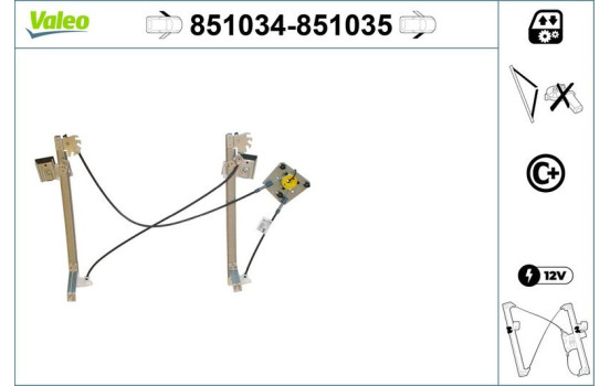 Mecanismo de control de ventana 851035 Valeo, Imagen 2
