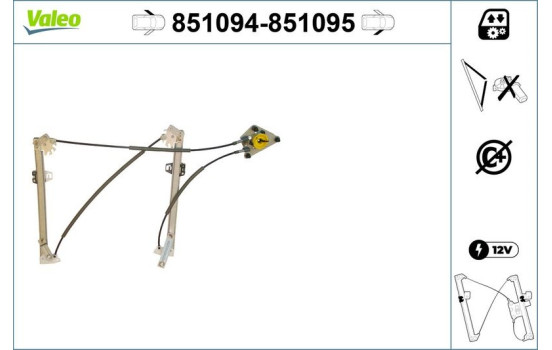 Mecanismo de control de ventana 851094 Valeo, Imagen 2